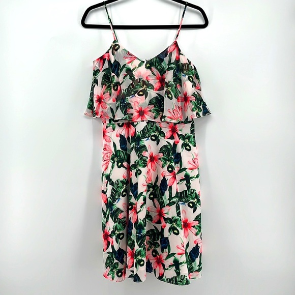 Vince Camuto Floral Spaghetti Strap Dress Size 0 - Picture 1 of 8